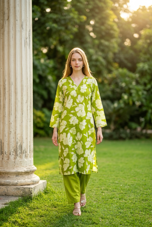 Aura kurti green
