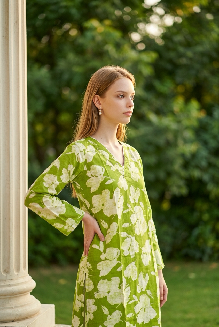 Aura kurti green